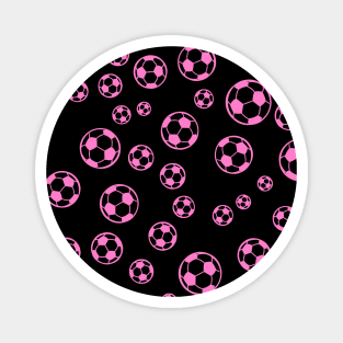 Football / Soccer Colors Balls In Pink Seamless Pattern Magnet